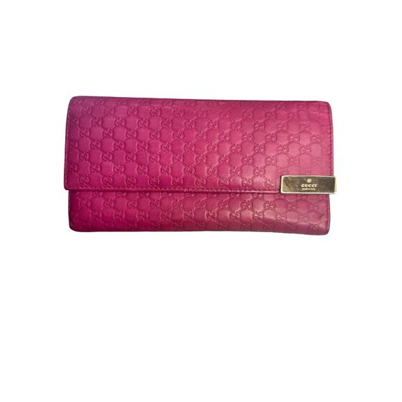 273. Gucci Microguccissima Pink Leather Wallet - Excellent - Picture 1 of 5